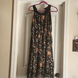 Daniel Rainn Black Lace Top with Floral Accents